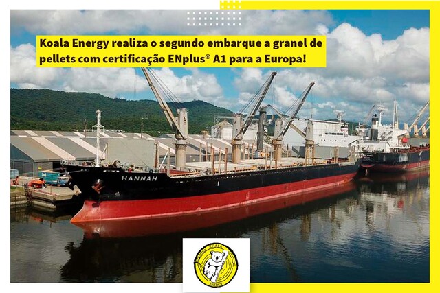 Koala Energy realiza o segundo embarque a granel de pellets com certificação ENplus® A1 para a Europa 0